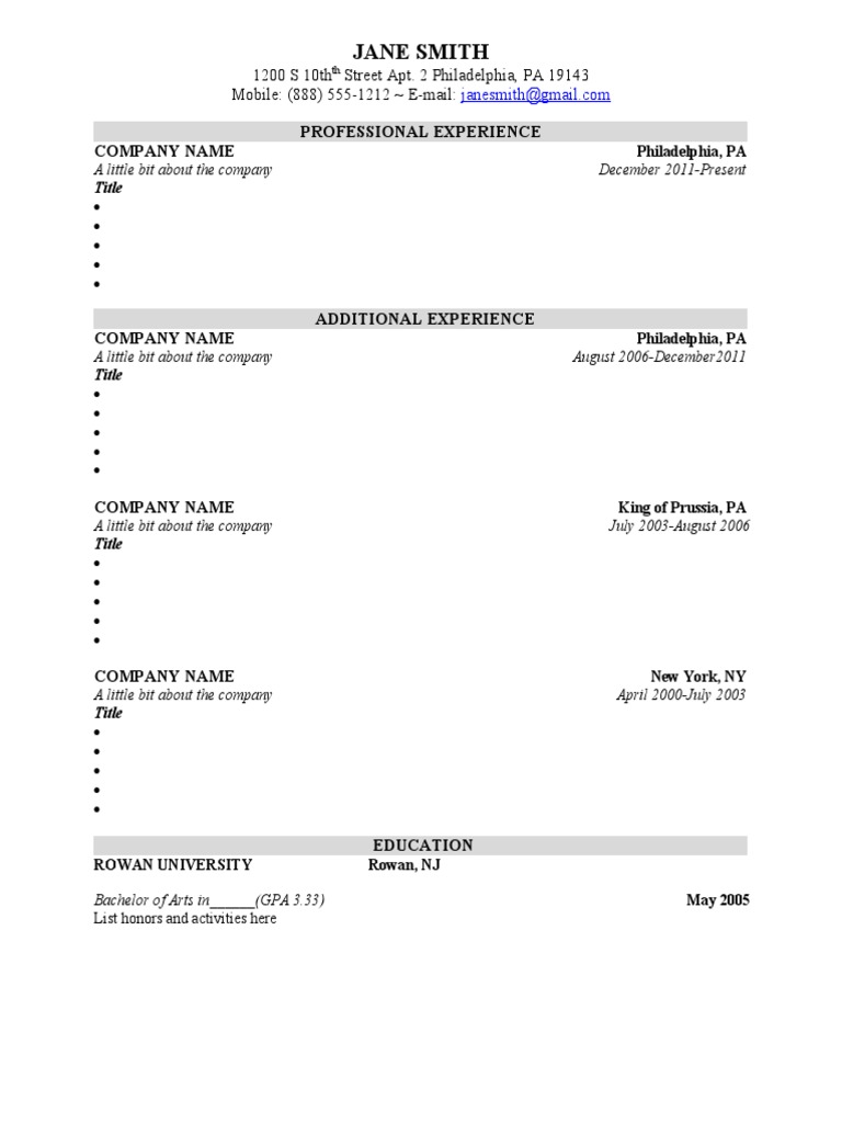 Resume Template | PDF