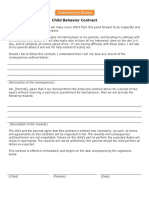 Child Behavior Contract