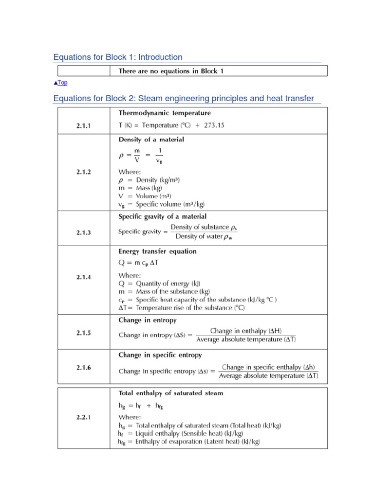 Steam Engineering Equations Guide | PDF