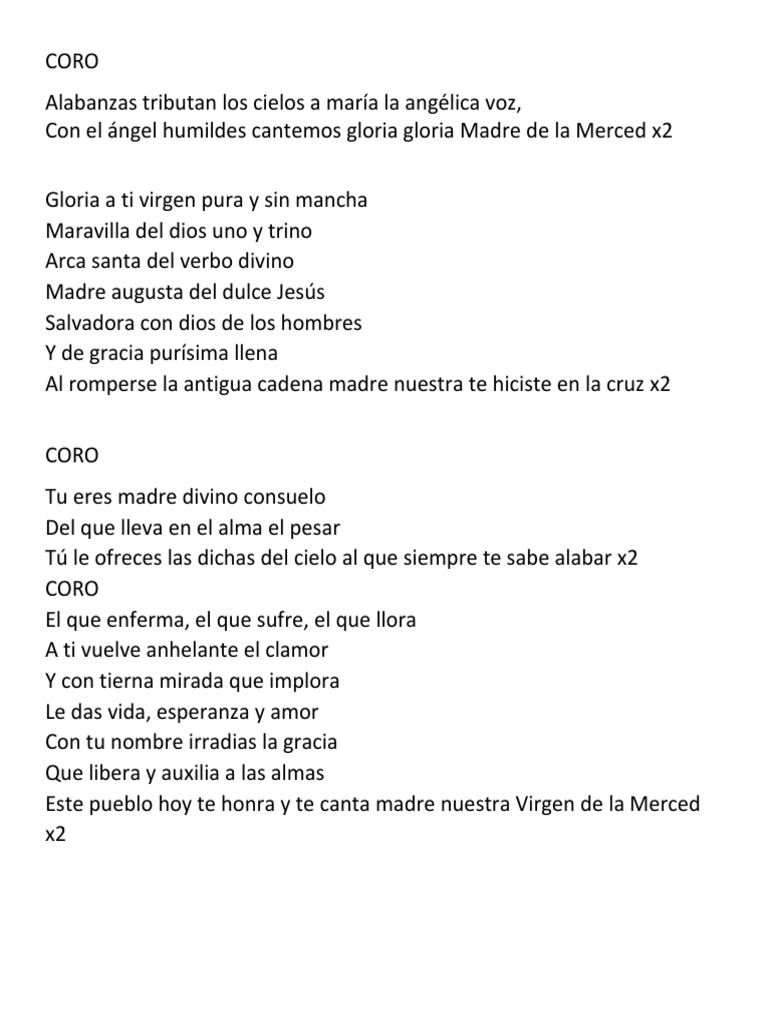 Alabanzas a la Virgen de la Merced | PDF