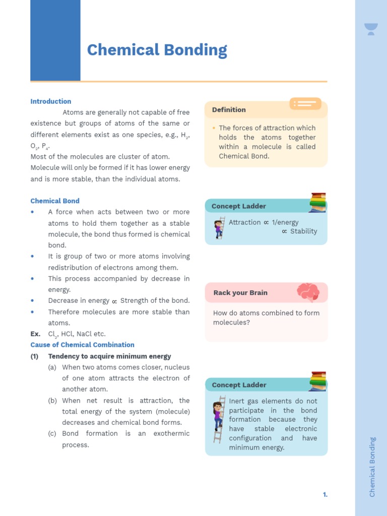 Understanding Chemical Bonding Concepts | PDF | Chemical Bond | Ionic ...