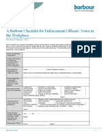 Checklist: A Barbour Checklist For Enforcement Officers: Noise in The Workplace
