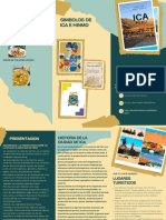 Folleto Tipo Acordeón Agencia de Viajes Scrapbook Moderno Amarillo, Azul y Verde