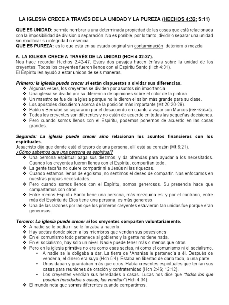 Unidad y Pureza en la Iglesia | PDF | Bernabé | Iglesia cristiana