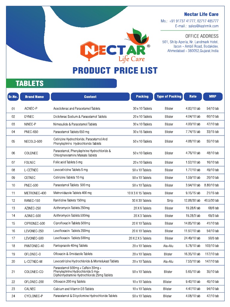 Wholsale - Nectar Price List-3 | PDF
