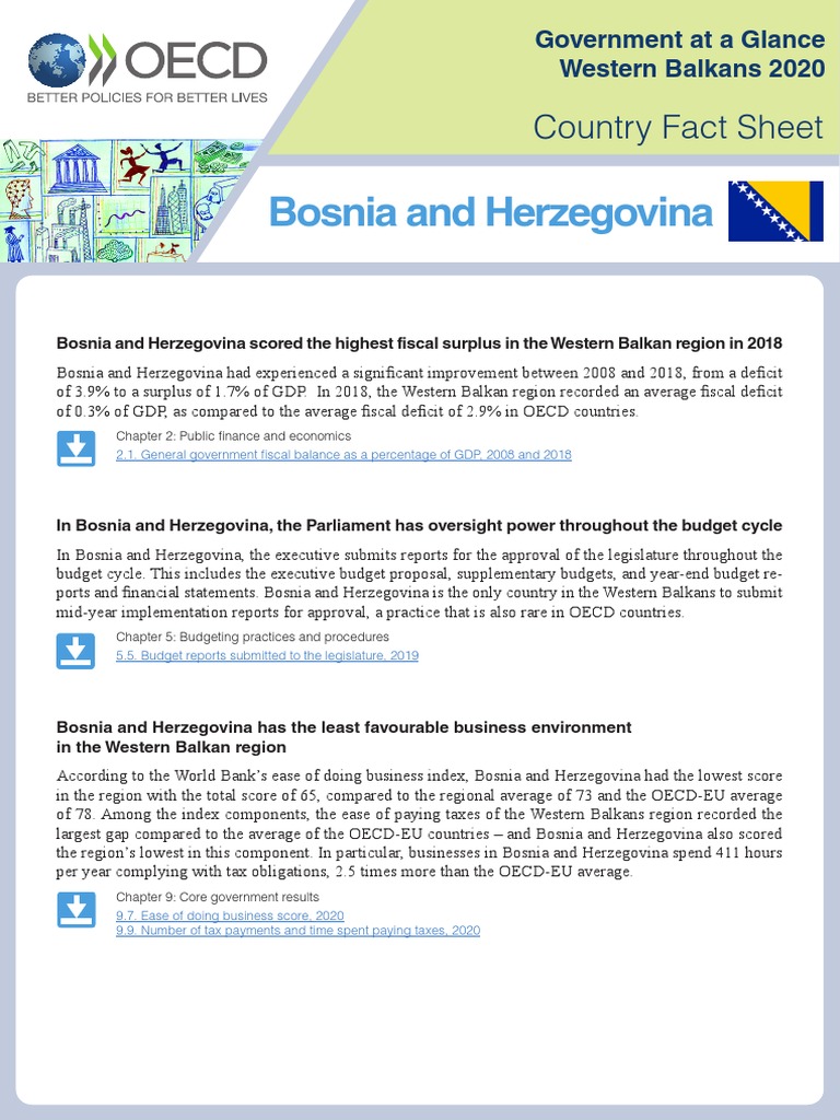 Goverment at A Glance Bosnia and Herzegovina | PDF | Government Budget