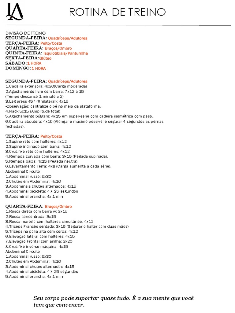 Rotina de Treino - 230531 - 134126 | PDF | Musculação