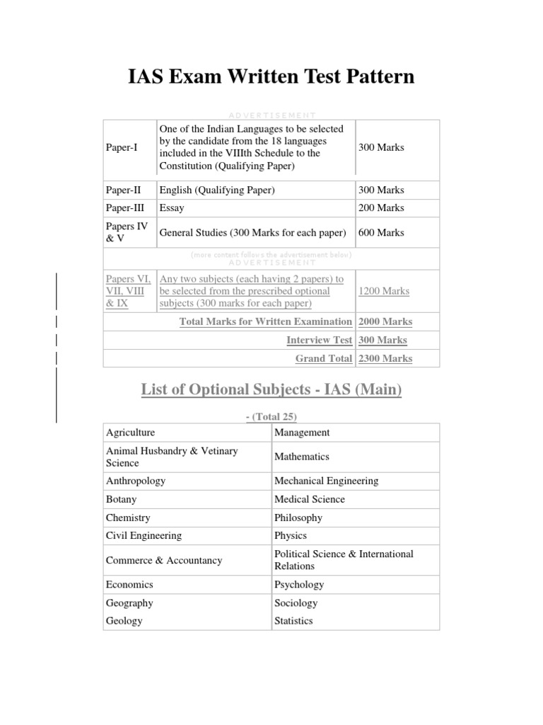 IAS Exam Pattern & Eligibility Guide | PDF | University And College ...