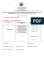 Increments For Experience Paelden