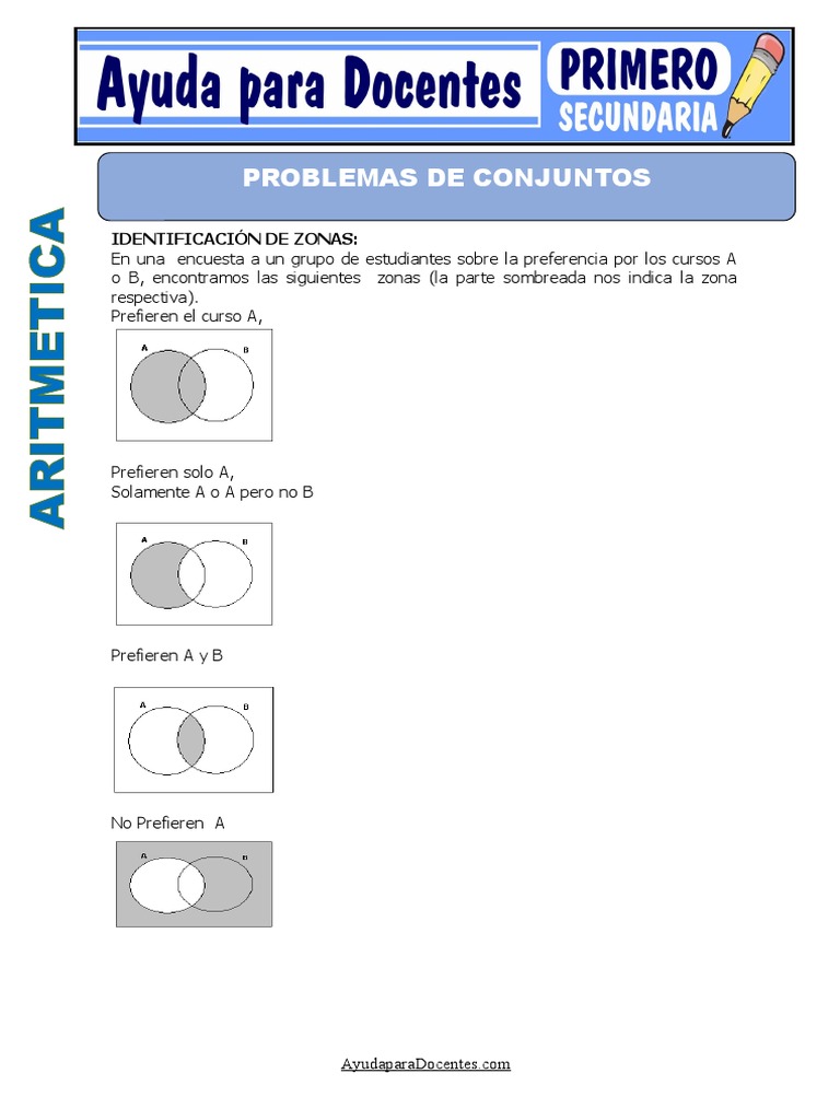 Problemas de Conjuntos para Primero de Secundaria | PDF