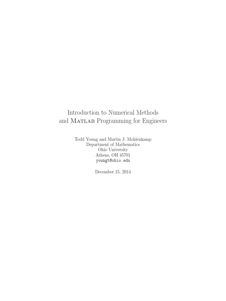 Introduction to numerical methods and ma download free pdf