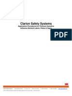 Clarion Application Procedures For Adhesive Backed Products