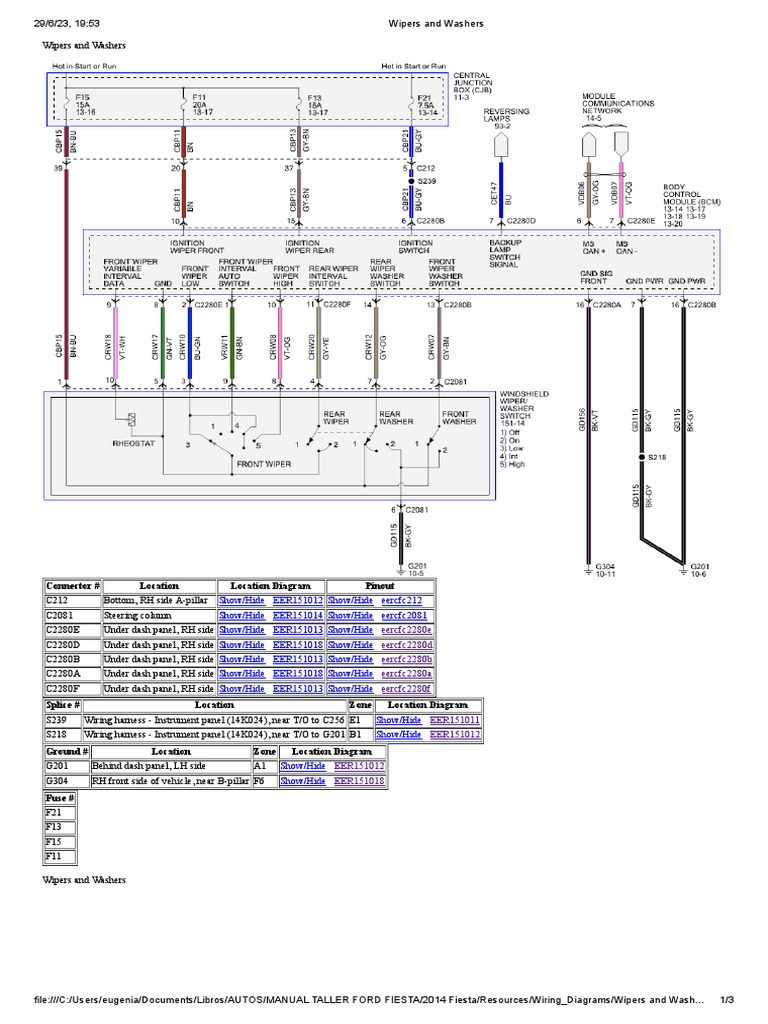 Wipers and Washers Ford Fiesta 1.6 PDF Automotive Technologies