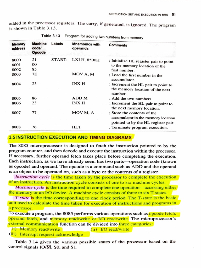 8085 3 Instruction Execution & Timing Diagram PDF Central