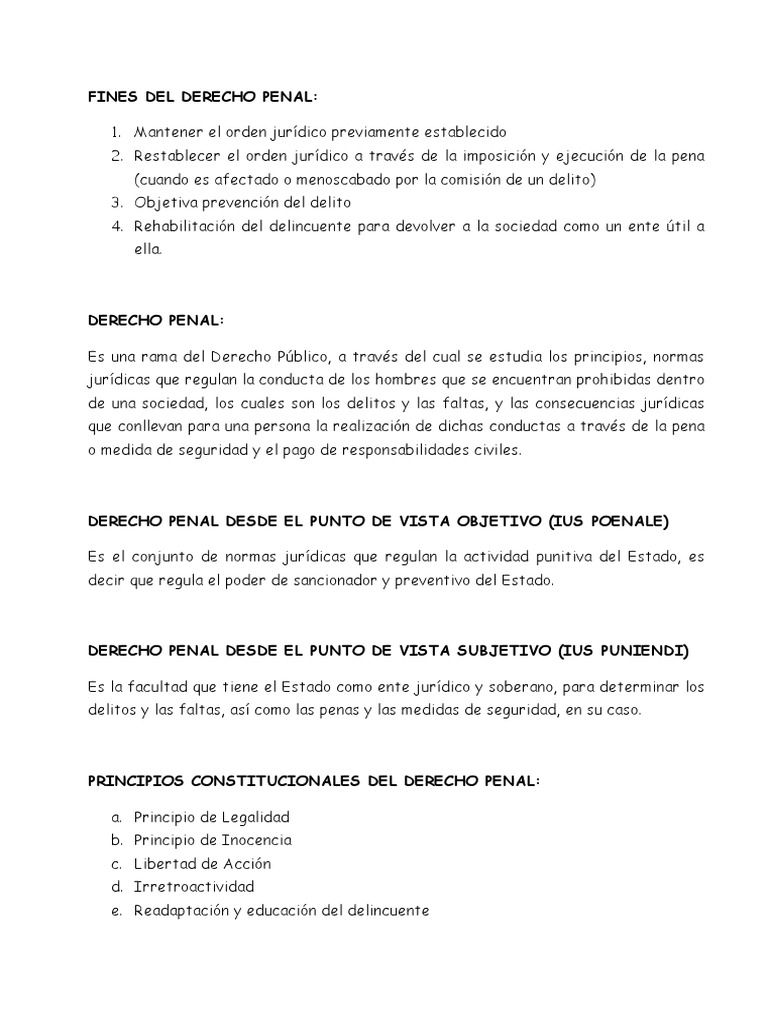 Fines y Principios del Derecho Penal | PDF | Derecho penal | Criminología