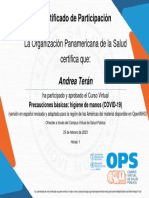 Precauciones Básicas Higiene de Manos (COVID 19) - Certificado Del Curso 2780018