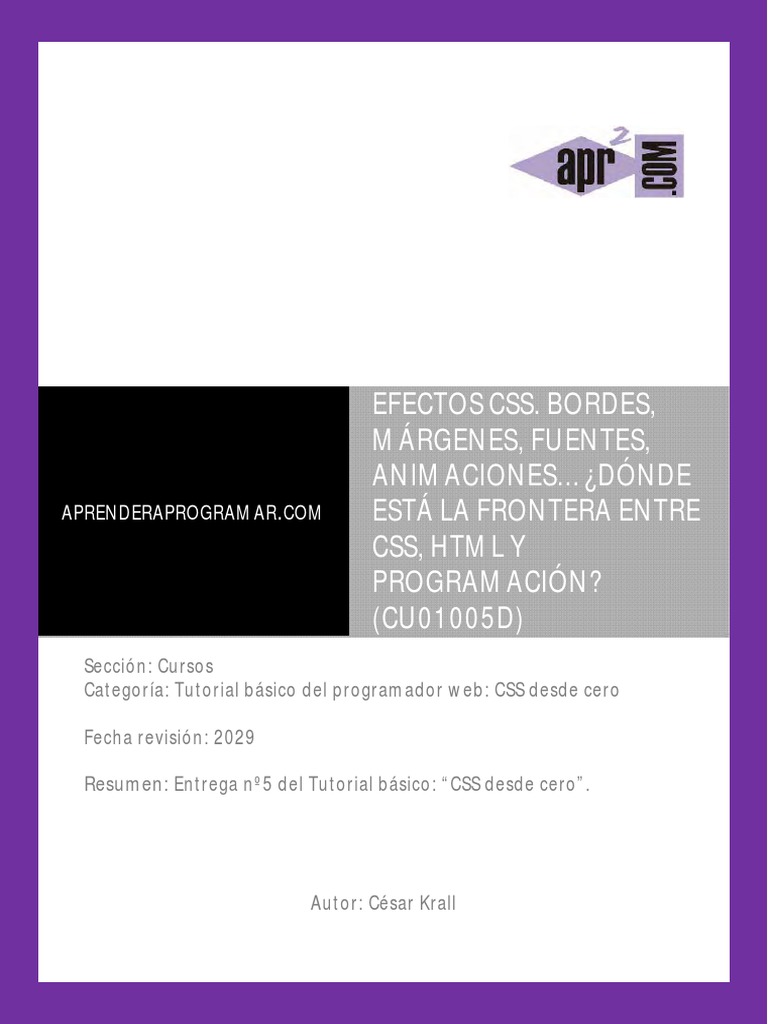 6 - Efectos Css Bordes Margenes Donde Frontera Css HTML y Programacion ...