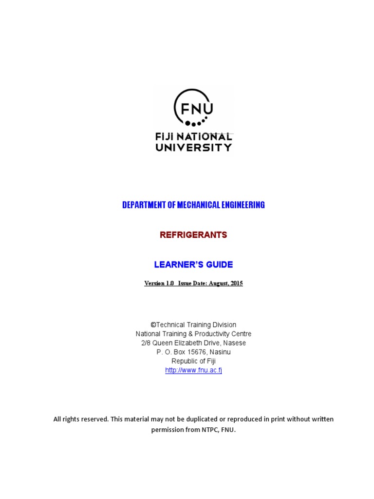 M3 Refrigerants Notes PDF Ozone Depletion Chlorofluorocarbon