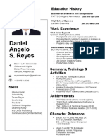 CV of Daniel Angelo Reyes For VA