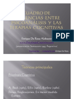 Diferencias Entre Psicoanálisis y Las TerapiasCognitivas