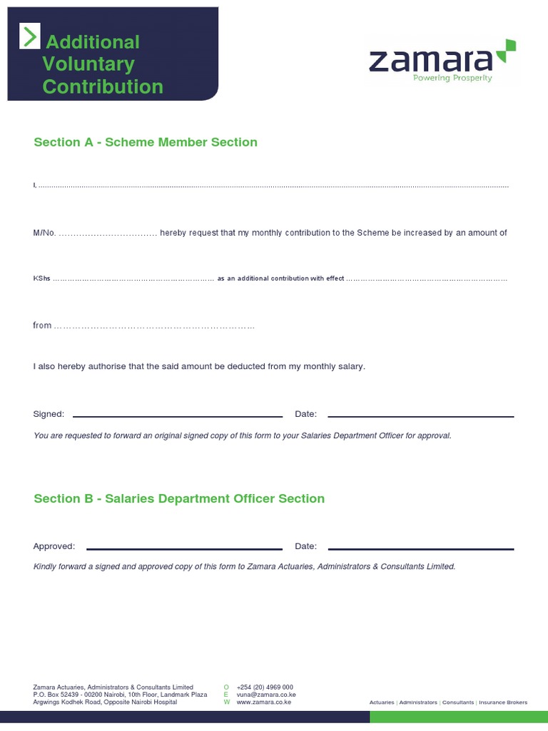 AVC Contribution Request Form | PDF | Finance & Money Management