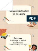 Remedial Ins. in Speaking RPRT