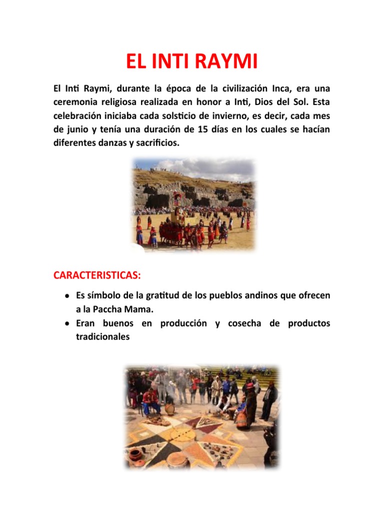 El Inti Raymi | PDF | Ciencias sociales | Historia
