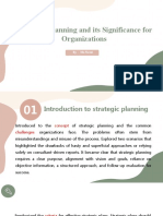 Strategic Planning and Its Significance For Organizations