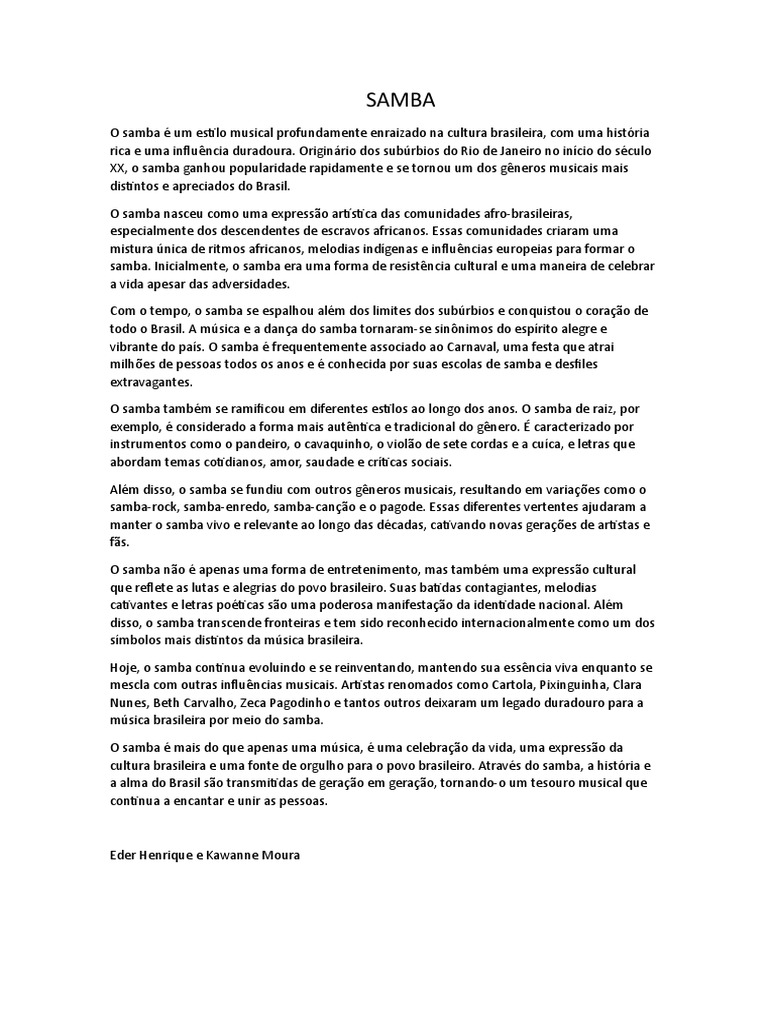 Samba | PDF | Brasil