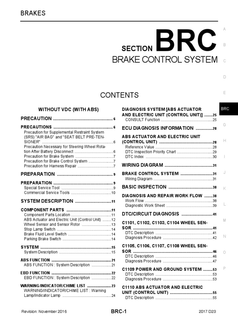 Brake Control System Section PDF Airbag Anti Lock Braking System