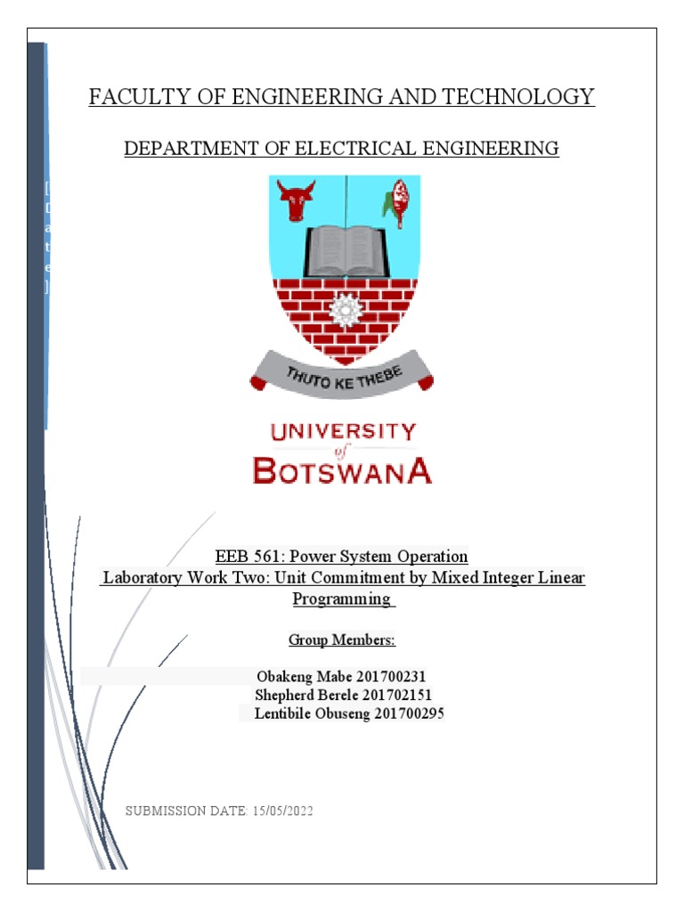Unit Commitment in Power Systems Using MILP | PDF | Linear Programming ...