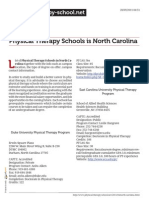 Physical Therapy Schools in North Carolina