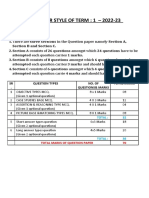 P.E Paper Pattern - 2022-23