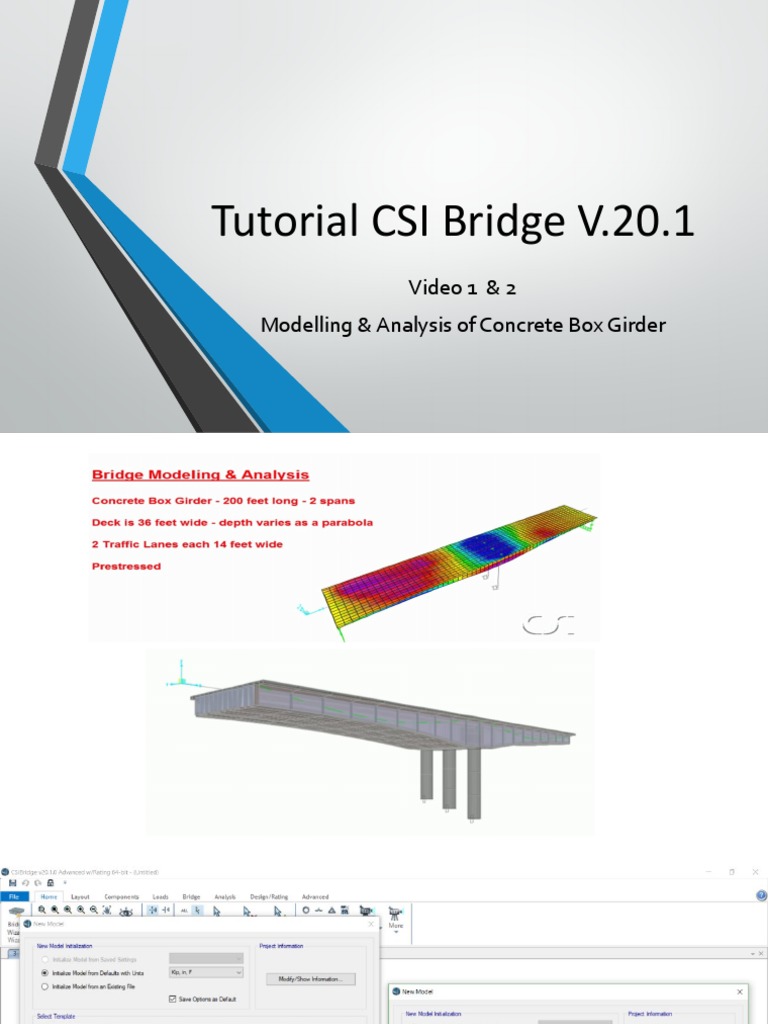 Tutorial Csi Bridge Video 1 2 Pdf Building Engineering
