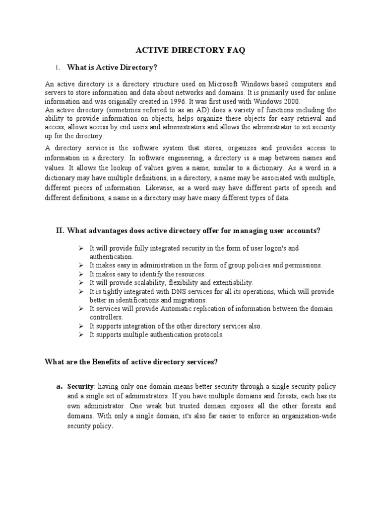 Active Directory Faq | PDF