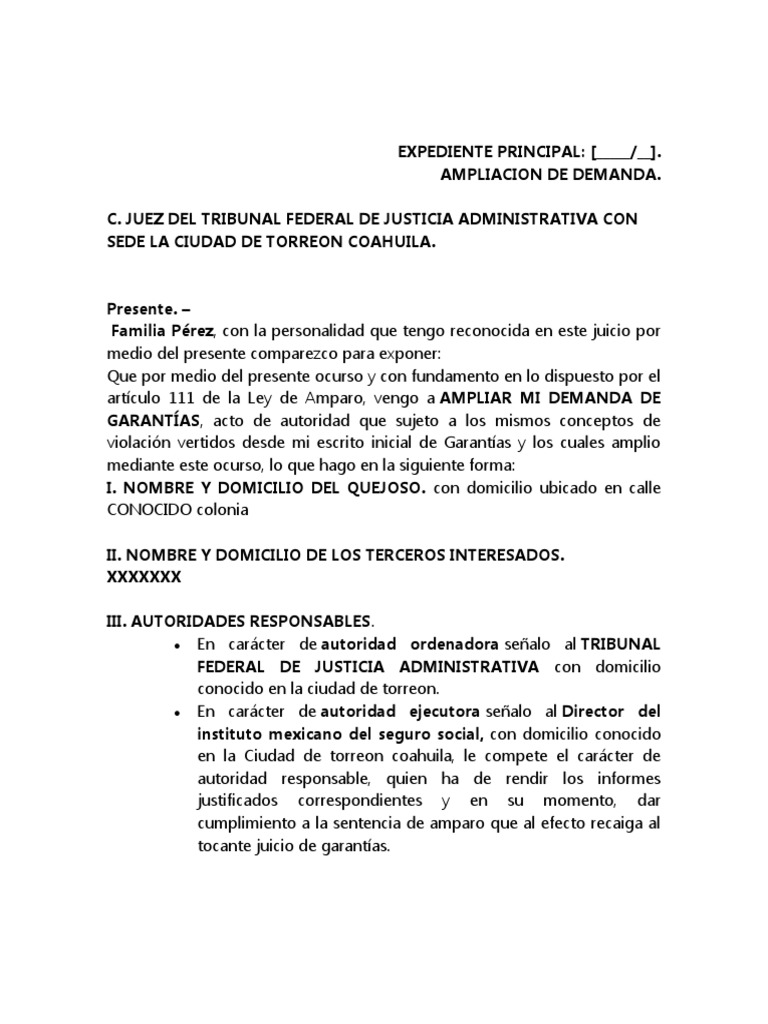 Ampliacion de Demanda | Descargar gratis PDF | Caso de ley | Demanda ...