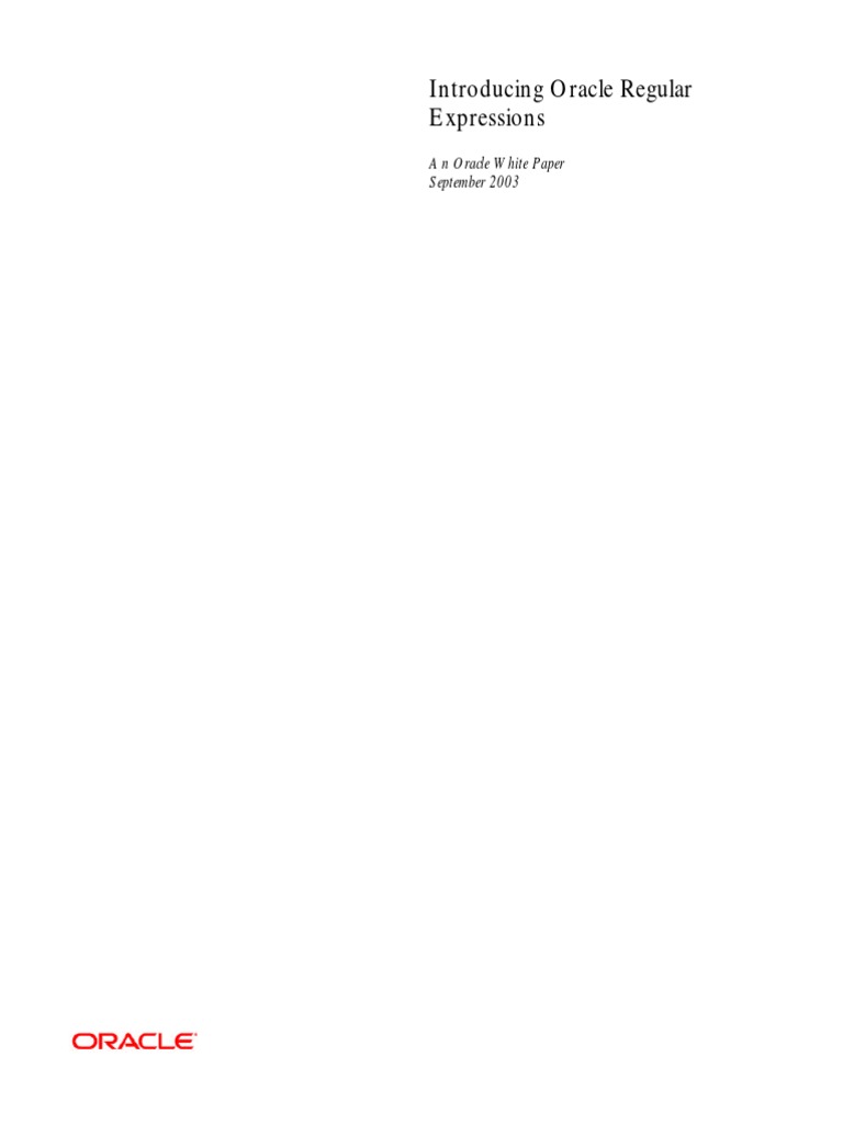 Regular Expressions 1 | PDF | Regular Expression | Oracle Database