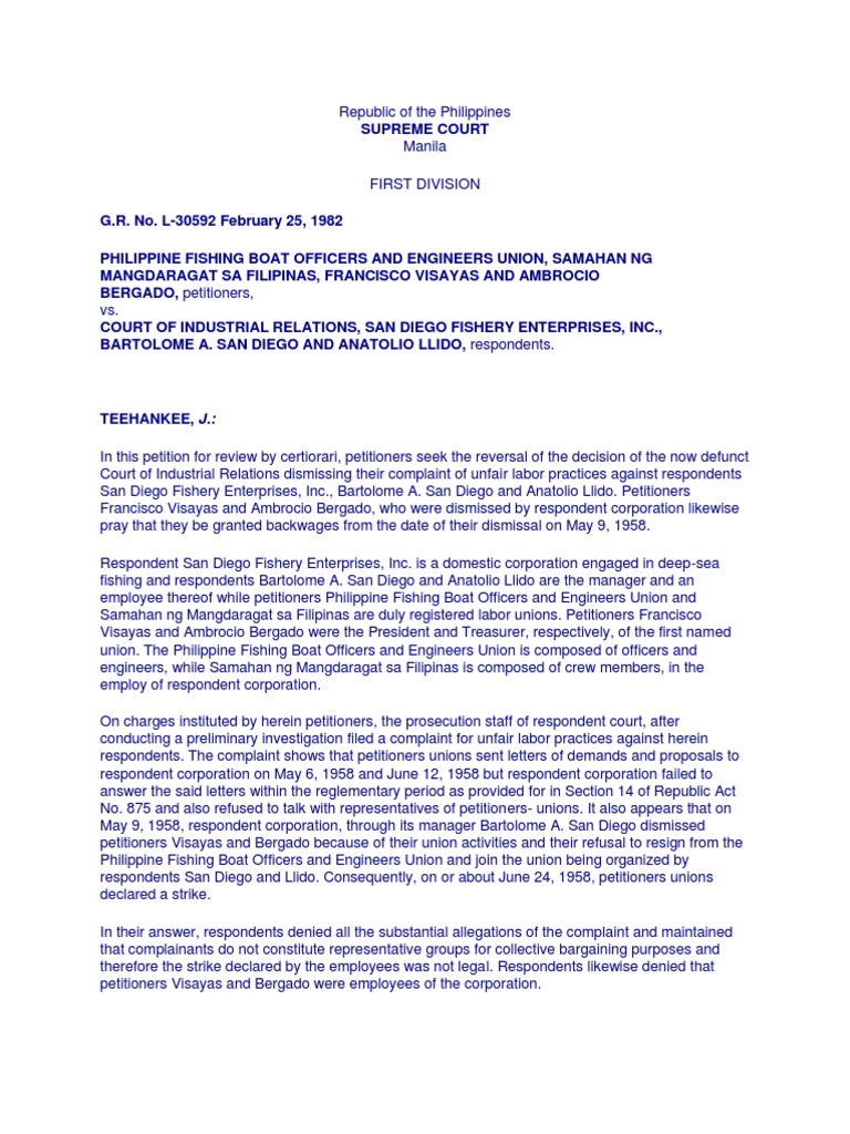 23 Phil FIshing Boat Officers Vs CIR PDF Employment Unfair Labor
