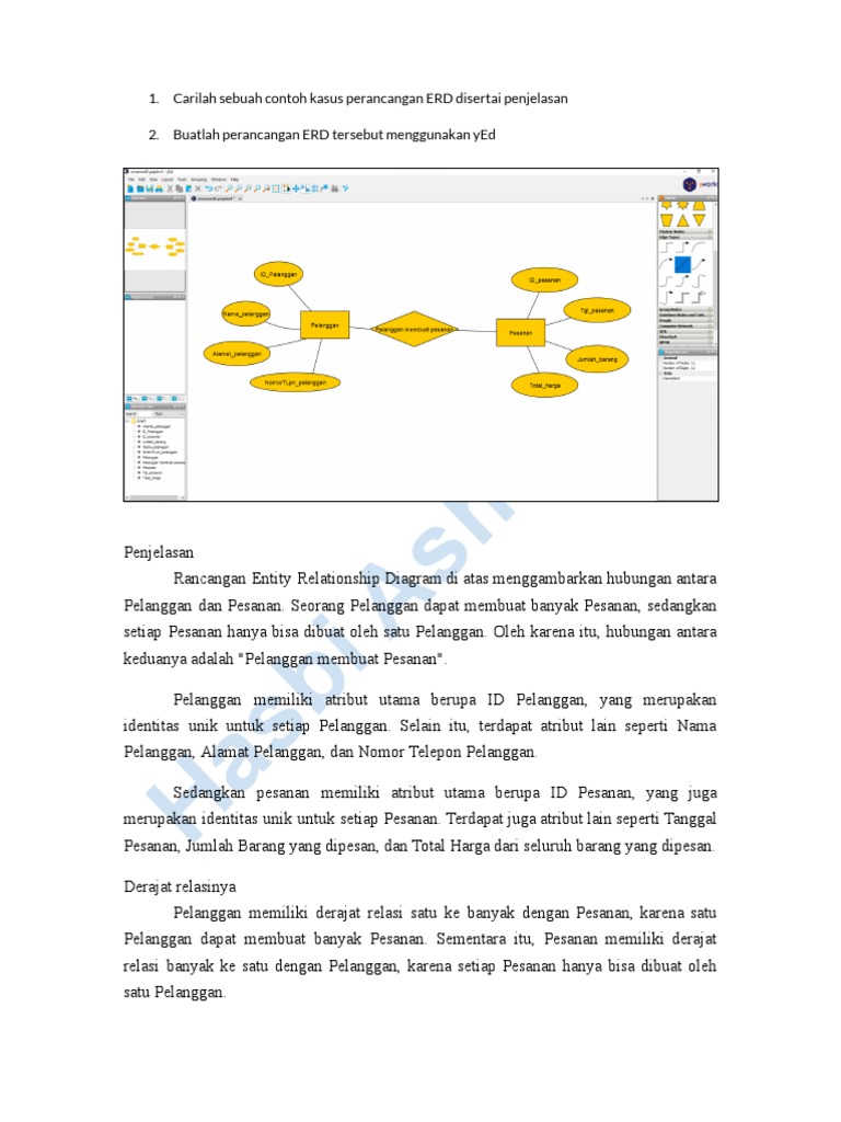 Contoh Perancangan ERD Pelanggan dan Pesanan | PDF