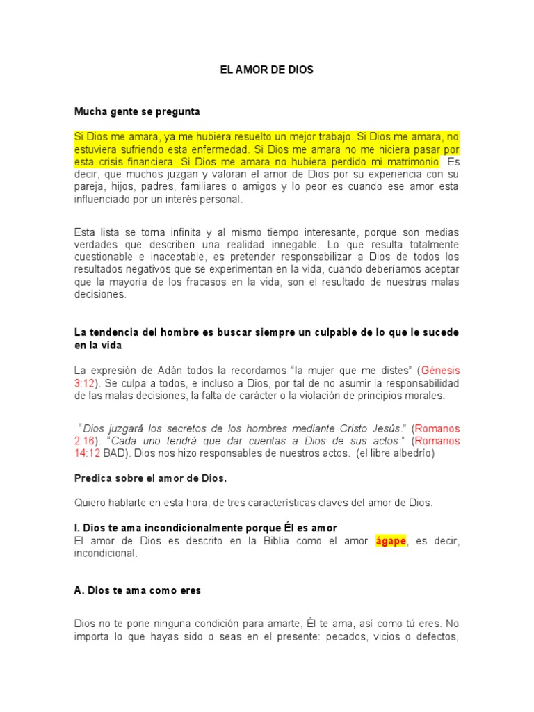El Amor de Dios | PDF | Amor | Dios