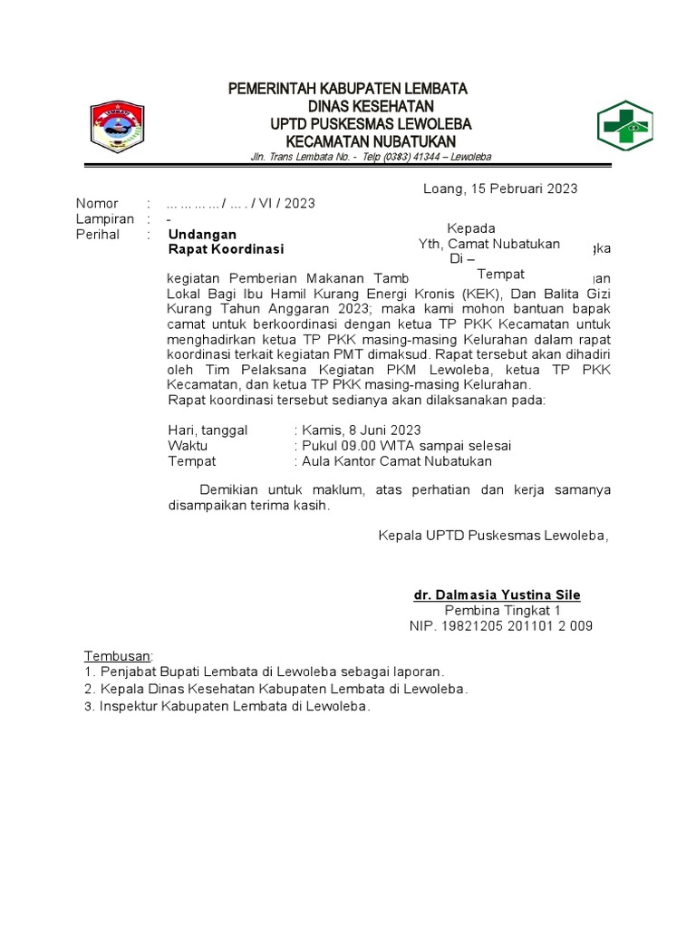 Surat koordinasi pmt lokal pdf