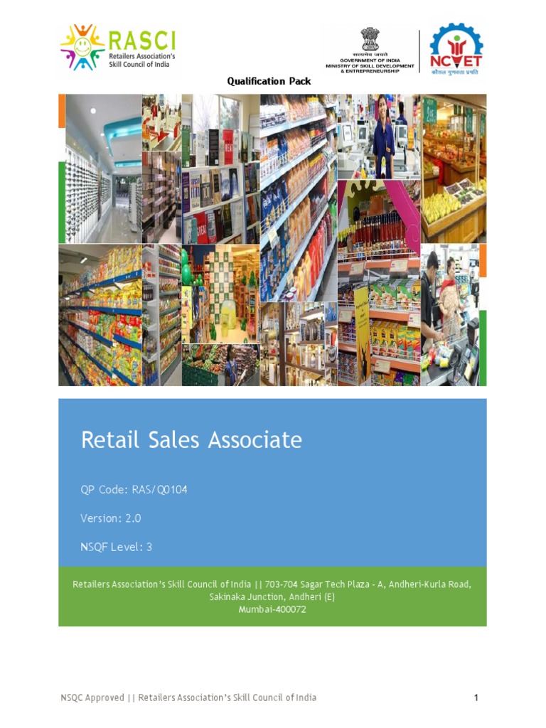RASCI Qualifications Pack 0104 - Retail Sales Associate | PDF | Risk ...