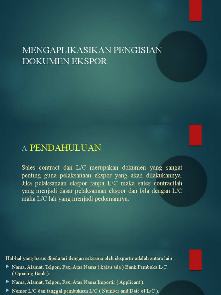 Mengaplikasikan Pengisian Dokumen Ekspor Pdf