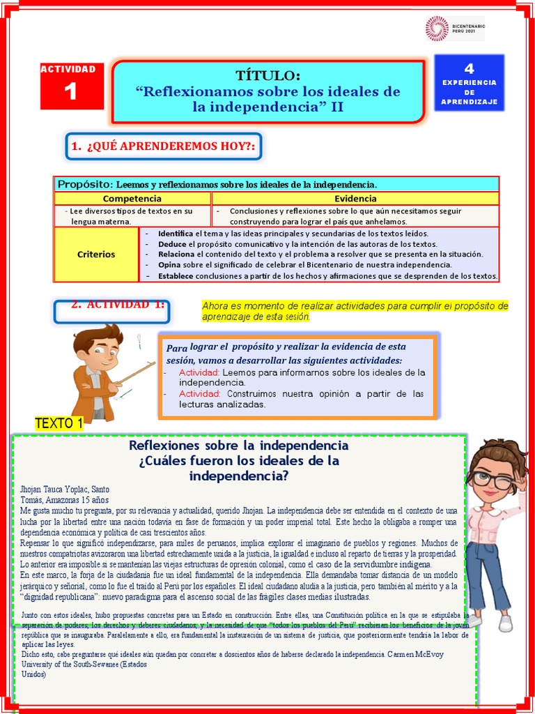Actividad 4 Bimestre 2 Completo 2021 Parte 1 | PDF | Perú | España