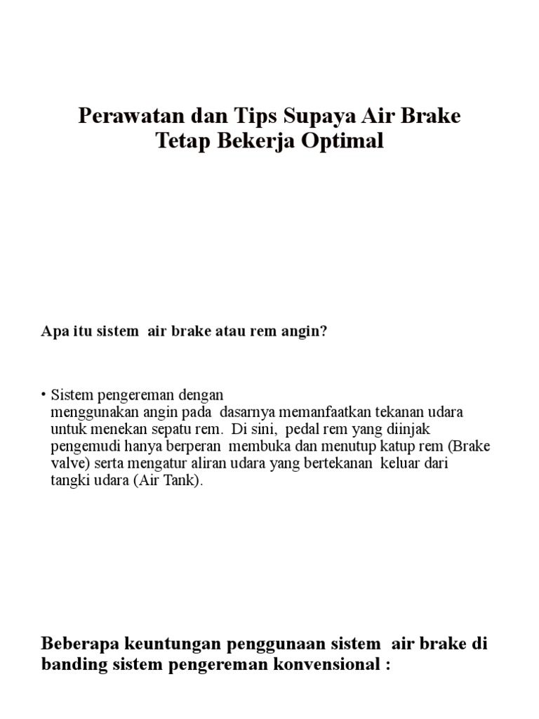 Presentasi Sistem Air Brake PDF
