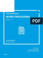 Icdl Workforce Word Processing. Syllabus 6.0. Learning Material (Ms Word 2013) Provided by - E-Tech Complete Solutions Limited