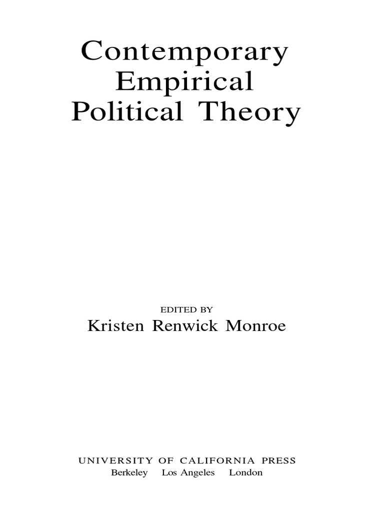 Contemporary Empirical Political Theory PDF