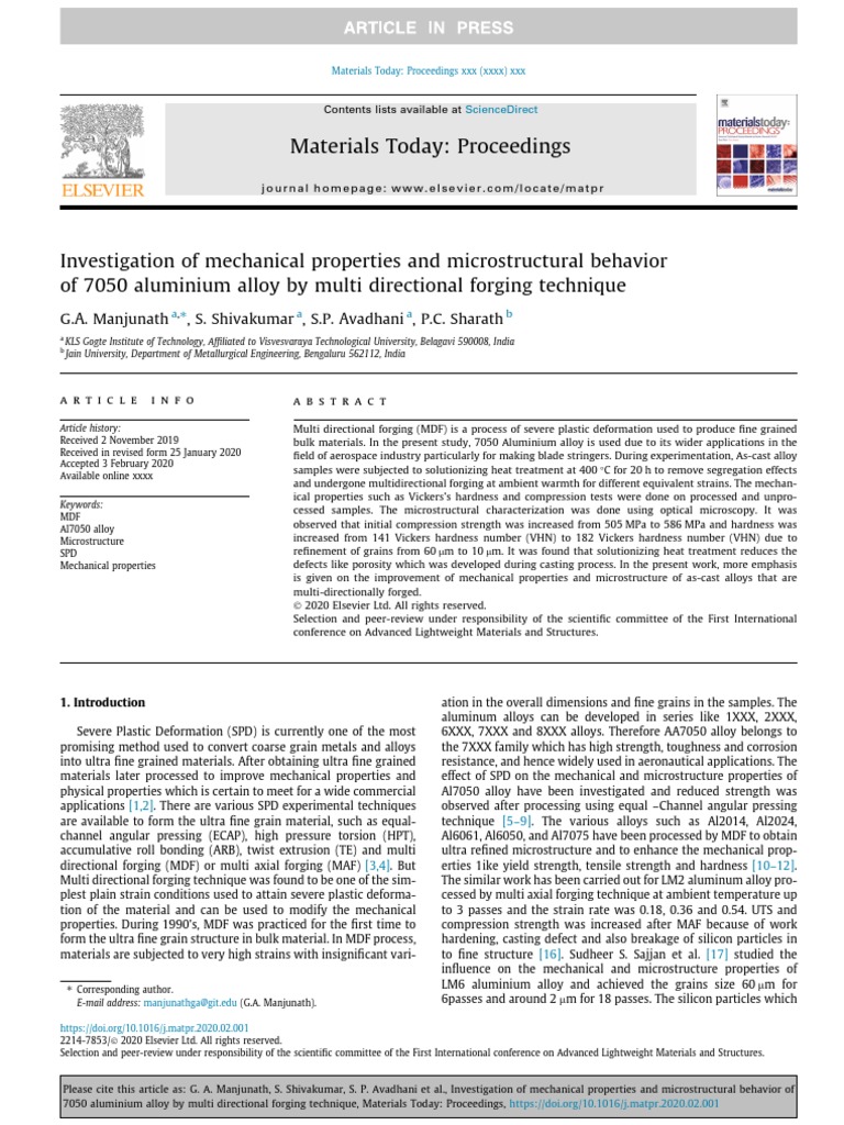 Investigation of Mechanical Properties and Microstructural Behavior of ...