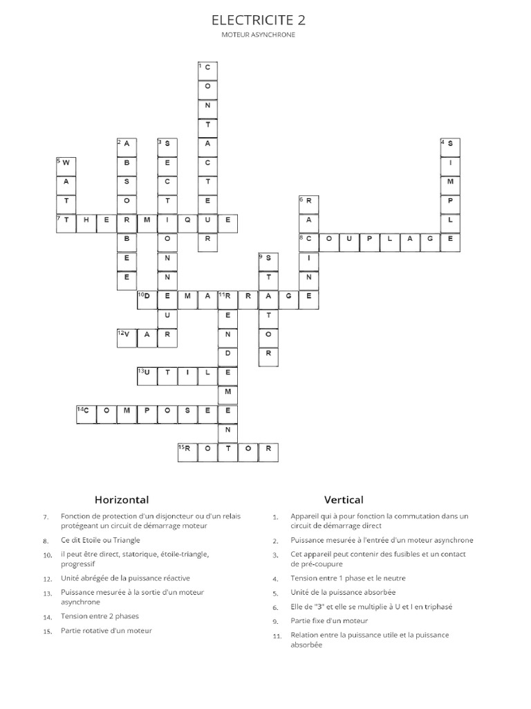 Générateur de Mots Croisés Electricite 2 PDF