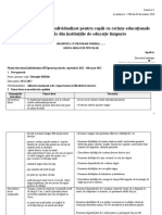 Plan Educațional Individualizat Pentru Copiii Cu Cerințe Educaționale Speciale Din Instituțiile de Educație Timpurie